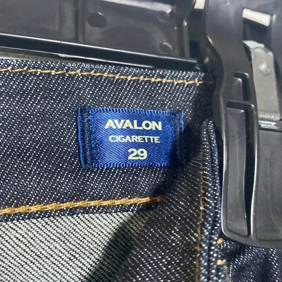 MEK Avalon Cigarette Jeans NWT Women's 29 Dark Blue Denim Embroidered Low Rise - Picture 7 of 17
